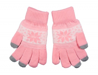 Štýlové rukavice pre smartphony - ružové