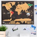 Stieracia mapa sveta - deluxe čierna