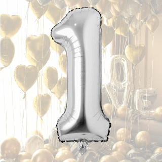 Nafukovacie balóniky čísla maxi strieborné - 1