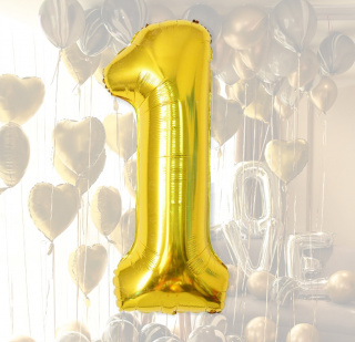 Nafukovacie balóniky čísla maxi zlaté - 1