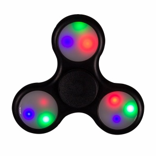 Fidget Spinner - s LED osvetlením - čierny