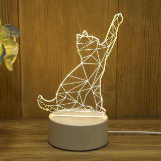 Dekoratívna 3D lampa - mačka