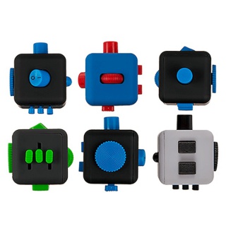 Fidget Cube - antistresová kocka - čierna / modrá