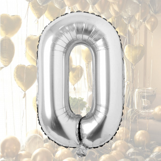 Nafukovacie balóniky čísla maxi strieborné - 0