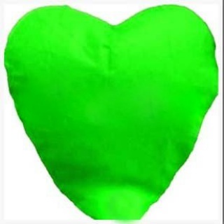 Lampión šťastia - srdce zelené