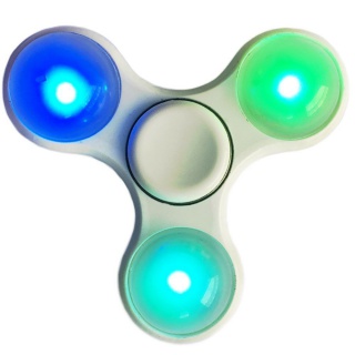 Fidget Spinner - s LED osvetlením - biely