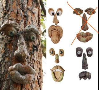 Dekorácia na strom - vydesená tvár