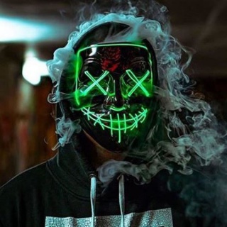 Strašidelná svietiaca maska - zelená