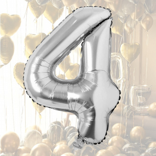 Nafukovacie balóniky čísla maxi strieborné - 4