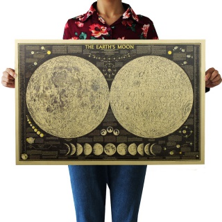 Retro plagát - Mapa Mesiaca