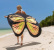 Plážové šaty - motýlie krídla L-XL - žlté