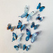 Set svietiacich motýlikov na stenu - modrý