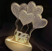 Dekoratívna 3D lampa - srdiečka
