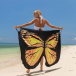 Plážové šaty - motýlie krídla L-XL - žlté