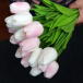 Umelé tulipány 10 ks - svetlo ružové