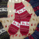 Vianočné ponožky s nórskym vzorom - červené