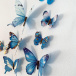 Set svietiacich motýlikov na stenu - modrý
